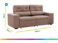 Sofá Retrátil Reclinável 3 Lugares Suede - 3