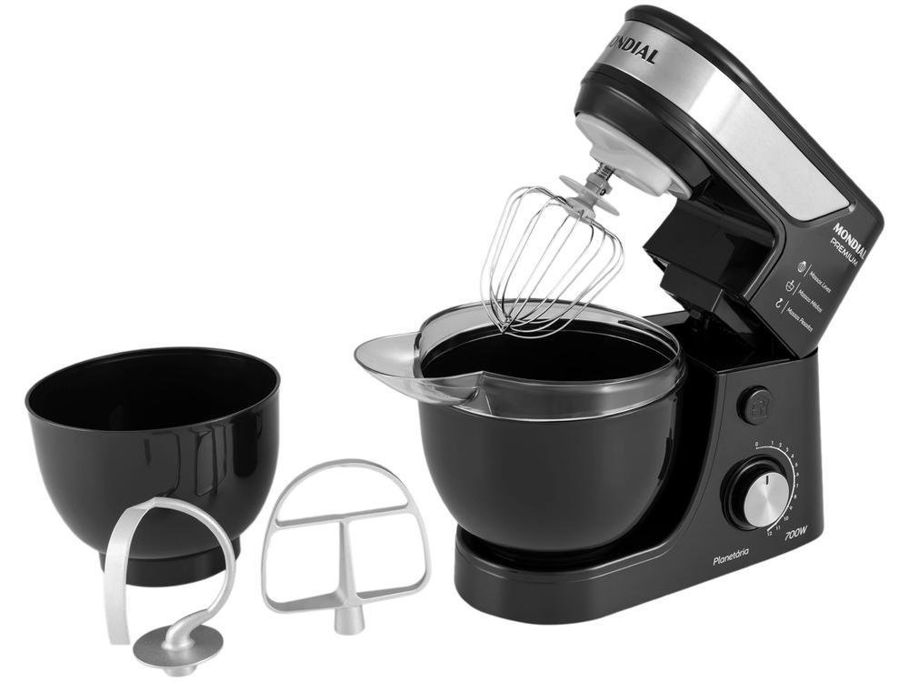 Batedeira Planetária Mondial Preto e Inox 700W - 1
