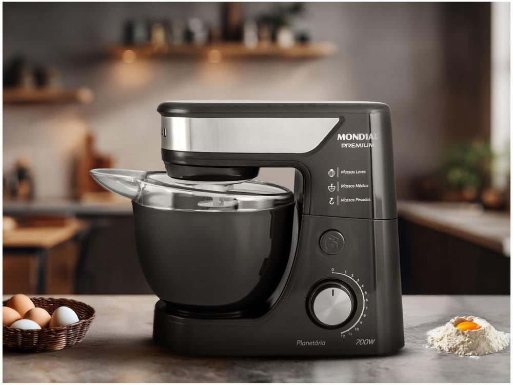 Batedeira Planetária Mondial Preto e Inox 700W - 3