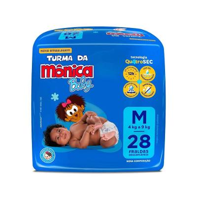 Fralda Turma da Mônica Baby Tam. M 4 a 9kg