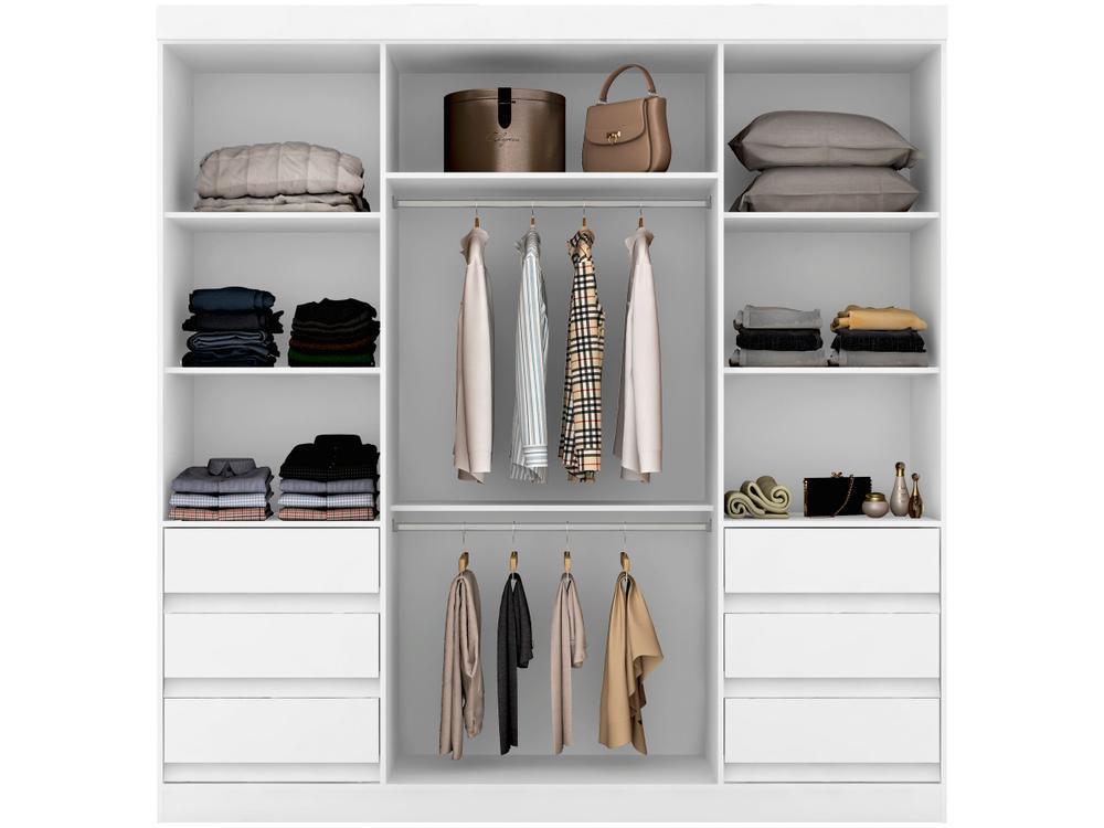 Guarda-roupa Casal com Espelho 4 Portas 6 Gavetas Araplac Atraente Sofia - 6