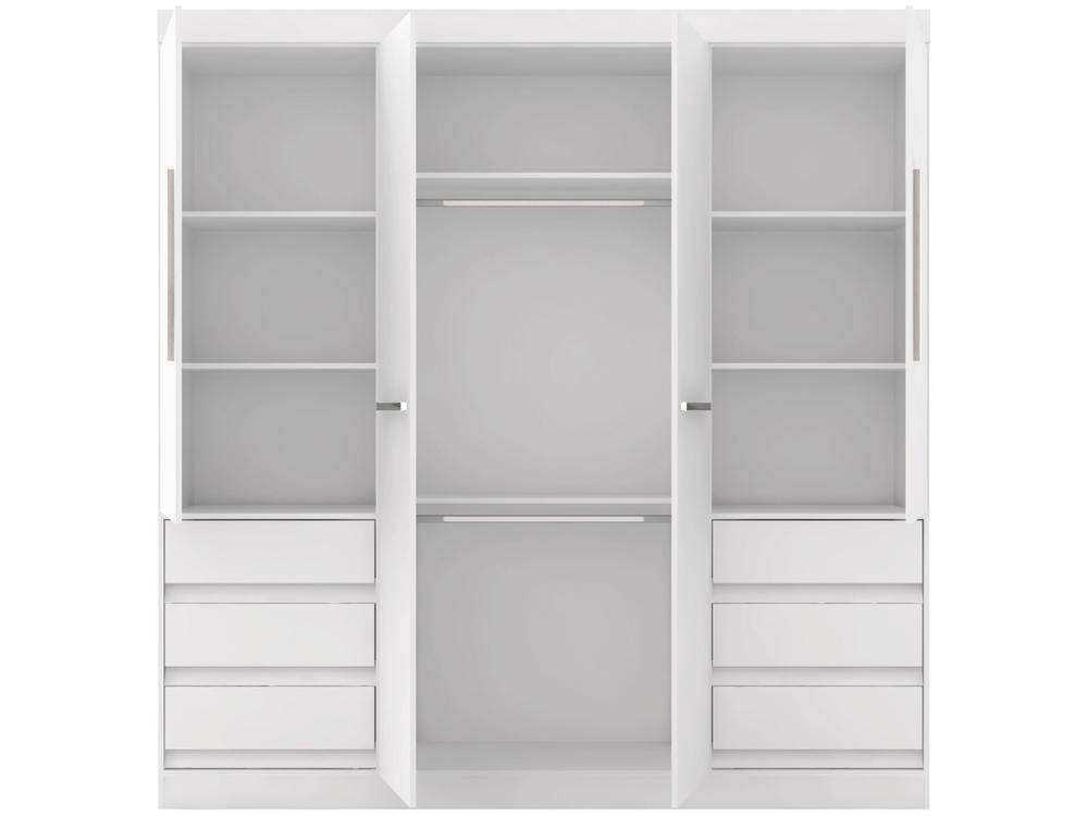 Guarda-roupa Casal com Espelho 4 Portas 6 Gavetas Araplac Atraente Sofia - 7