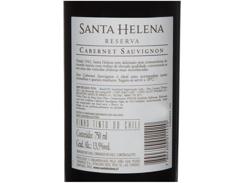 Vinho Tinto Seco Santa Helena Reserva Siglo De Oro Cabernet Sauvignon Chile 750ml - 8