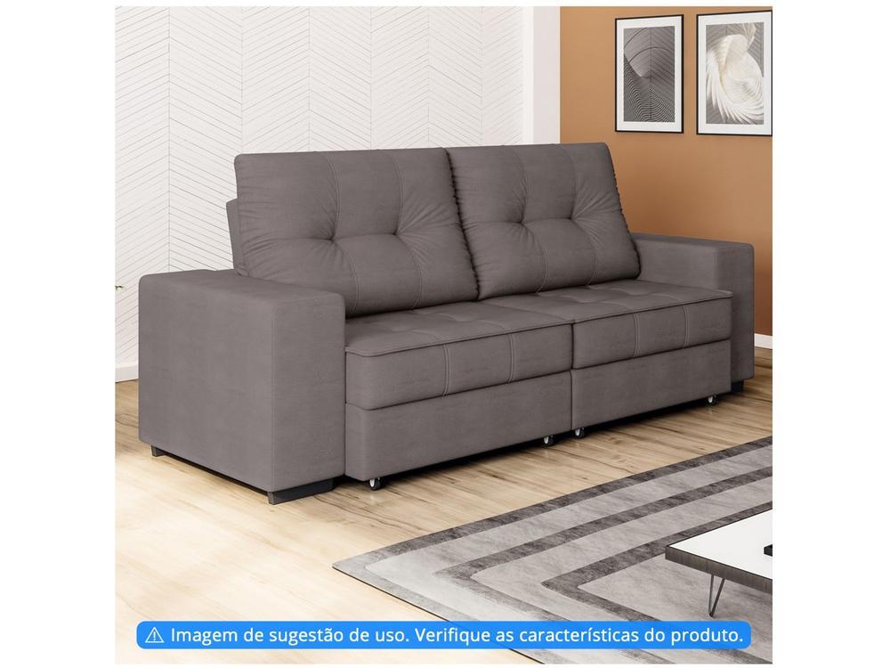 Sofá Retrátil Reclinável 4 Lugares Suede Moviment Artesano Linoforte - 4