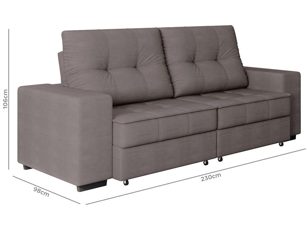 Sofá Retrátil Reclinável 4 Lugares Suede Moviment Artesano Linoforte - 7