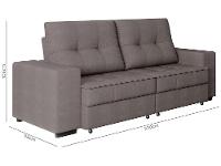 Sofá Retrátil Reclinável 4 Lugares Suede Moviment Artesano Linoforte - 7