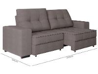 Sofá Retrátil Reclinável 4 Lugares Suede Moviment Artesano Linoforte - 8