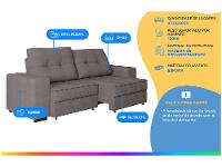 Sofá Retrátil Reclinável 4 Lugares Suede Moviment Artesano Linoforte - 2