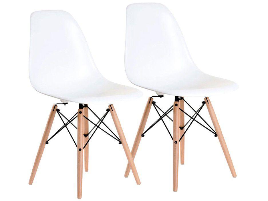 Jogo de Cadeiras Pé Palito Assento Branco EAM-BR1 - 1