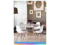 Jogo de Cadeiras Pé Palito Assento Branco EAM-BR1 - 2