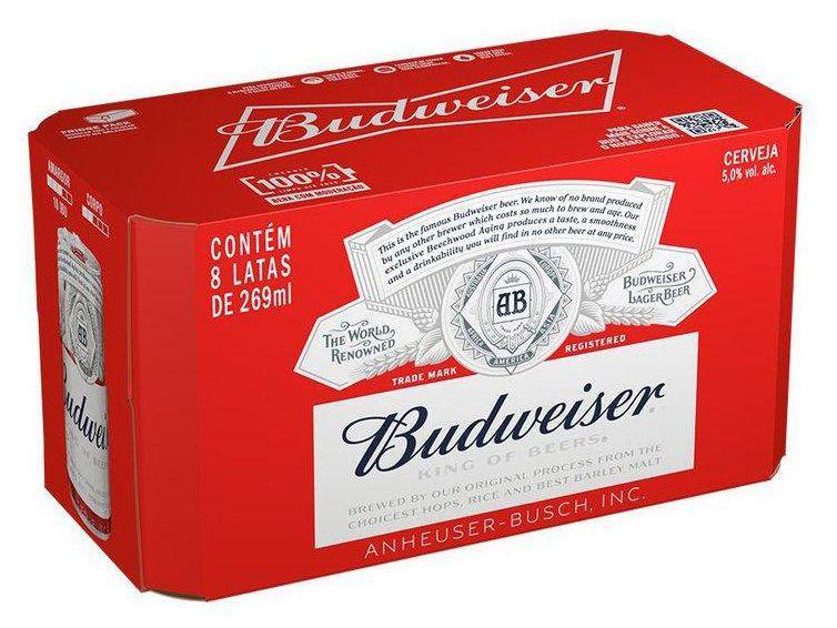 Cerveja Budweiser American Lager 8 Unidades Lata 269ml - 10