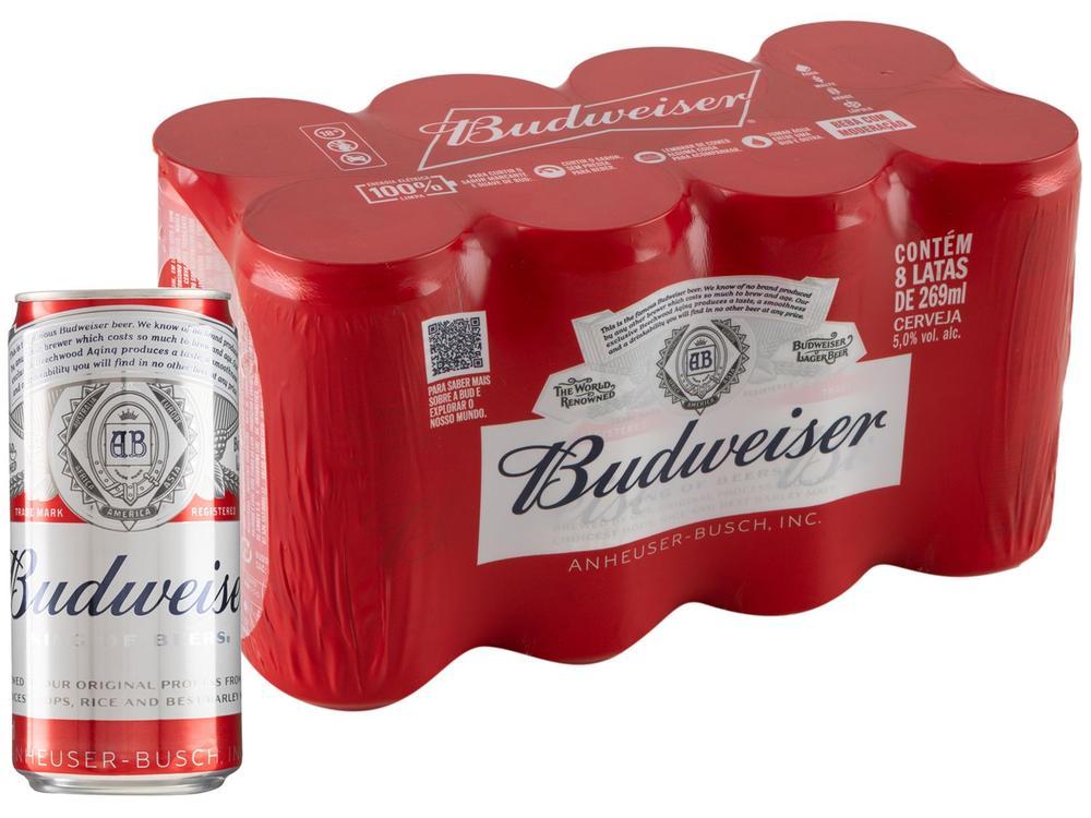 Cerveja Budweiser American Lager 8 Unidades Lata 269ml - 1