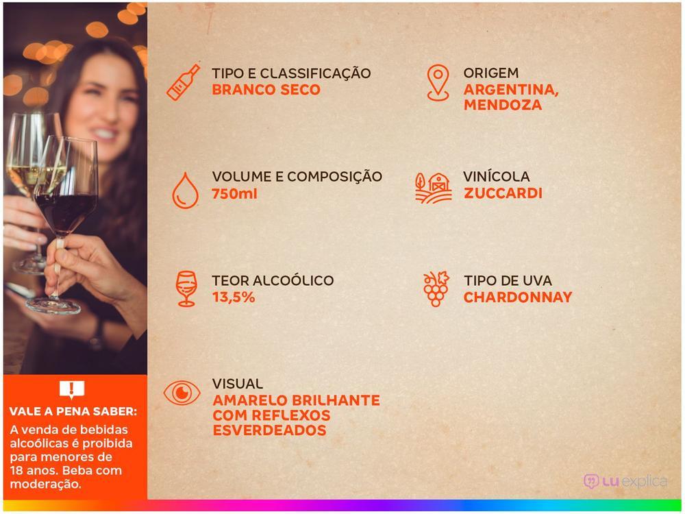 Vinho Branco Seco Zuccardi Fuzion Chardonnay - 3