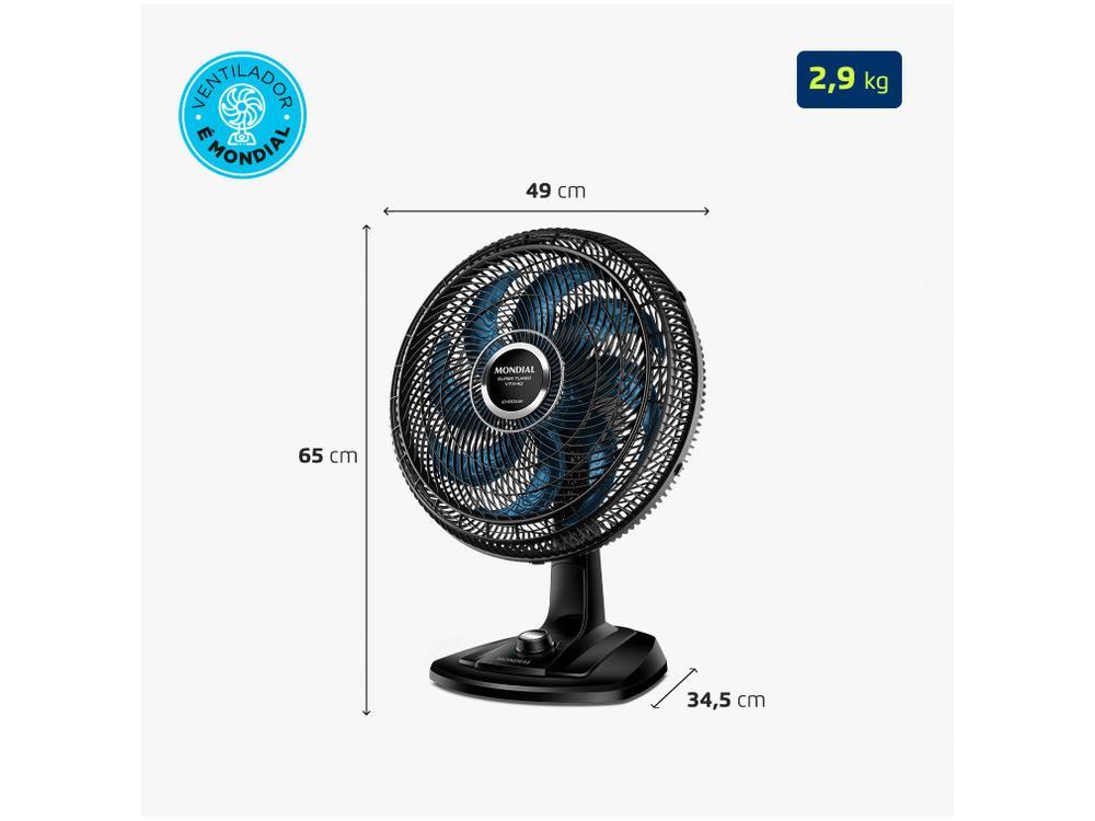 Ventilador de Mesa Mondial Super Turbo VTX-40 Chrome 40cm 8 Pás 3 Velocidades - 14