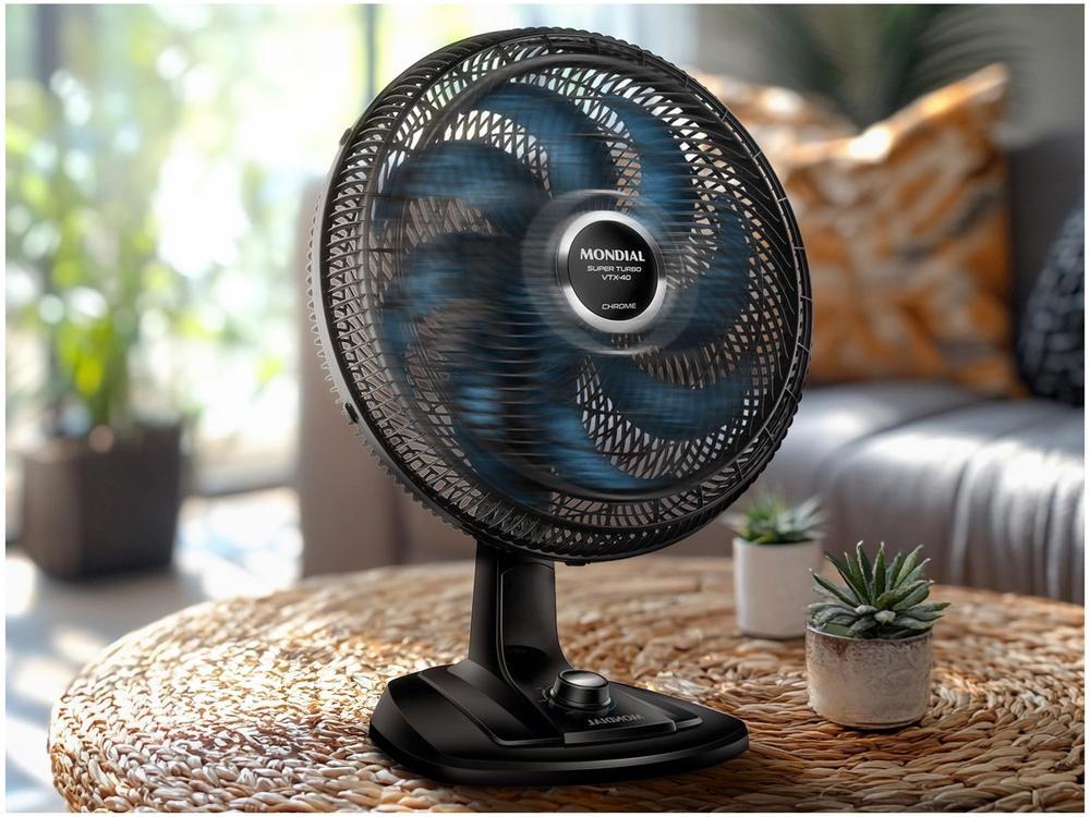 Ventilador de Mesa Mondial Super Turbo VTX-40 Chrome 40cm 8 Pás 3 Velocidades - 3