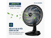 Ventilador de Mesa Mondial Super Turbo VTX-40 Chrome 40cm 8 Pás 3 Velocidades - 10