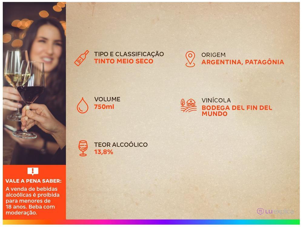 Vinho Tinto Meio Seco Bodega Del Fin Del Mundo La Poderosa Malbec Argentina 750ml - 3