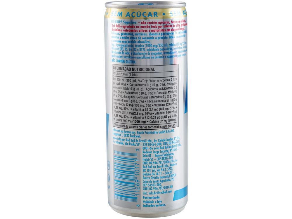 Bebida Energética Red Bull Zero Açúcar 250ml 4 Unidades - 9