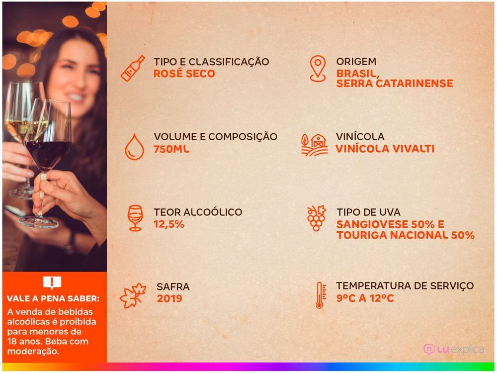 Vinho Rosé Seco Vivalti Brasil 750ml - 11