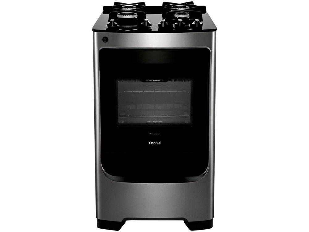 Fogão 4 Bocas Consul Inox Mesa de Vidro CFO4VARUNA - 1