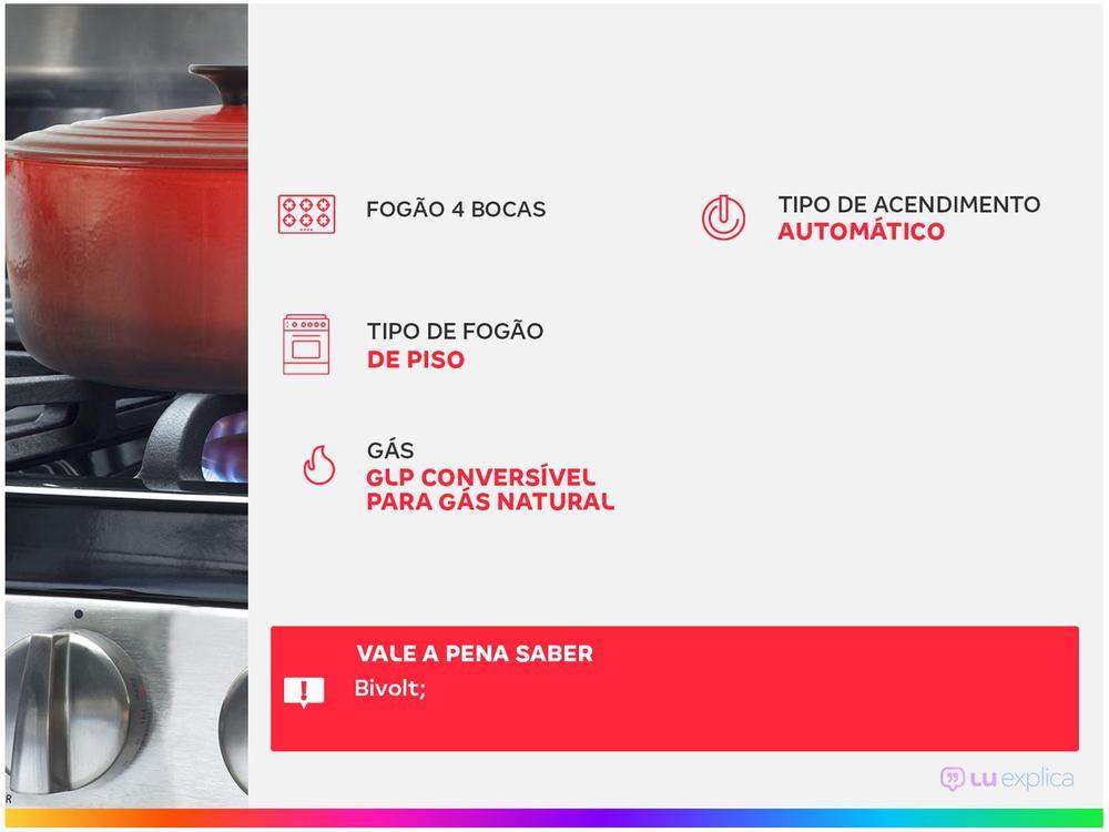 Fogão 4 Bocas Consul Inox Mesa de Vidro CFO4VARUNA - 2