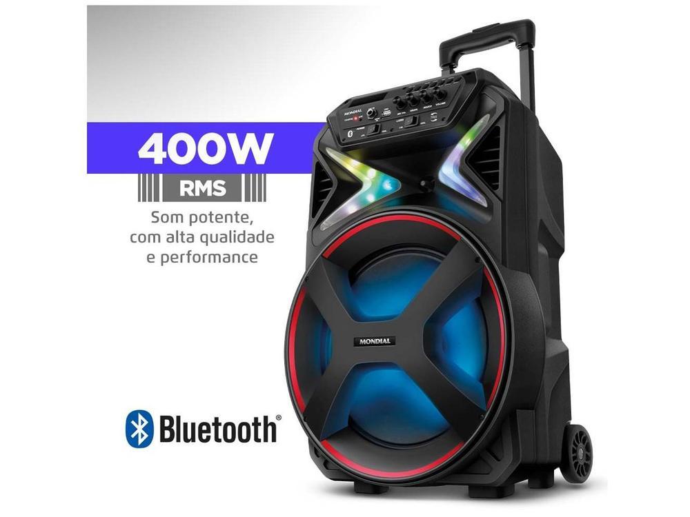 Caixa de Som Mondial CM-400 Bluetooth Portátil Amplificada 400W USB - 13