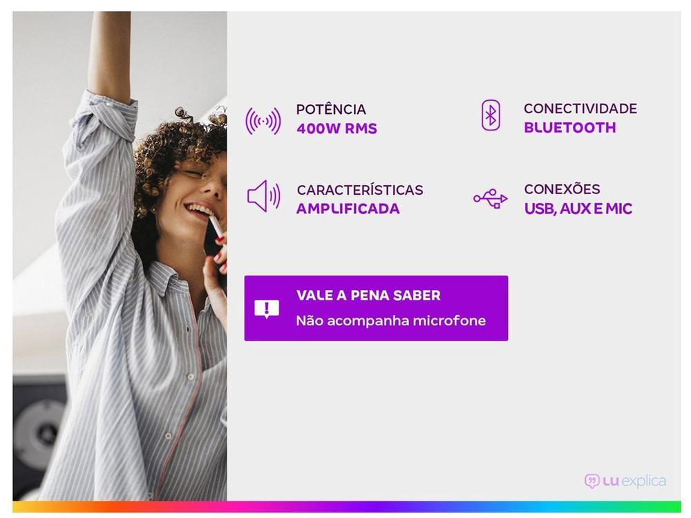 Caixa de Som Mondial CM-400 Bluetooth Portátil Amplificada 400W USB - 2