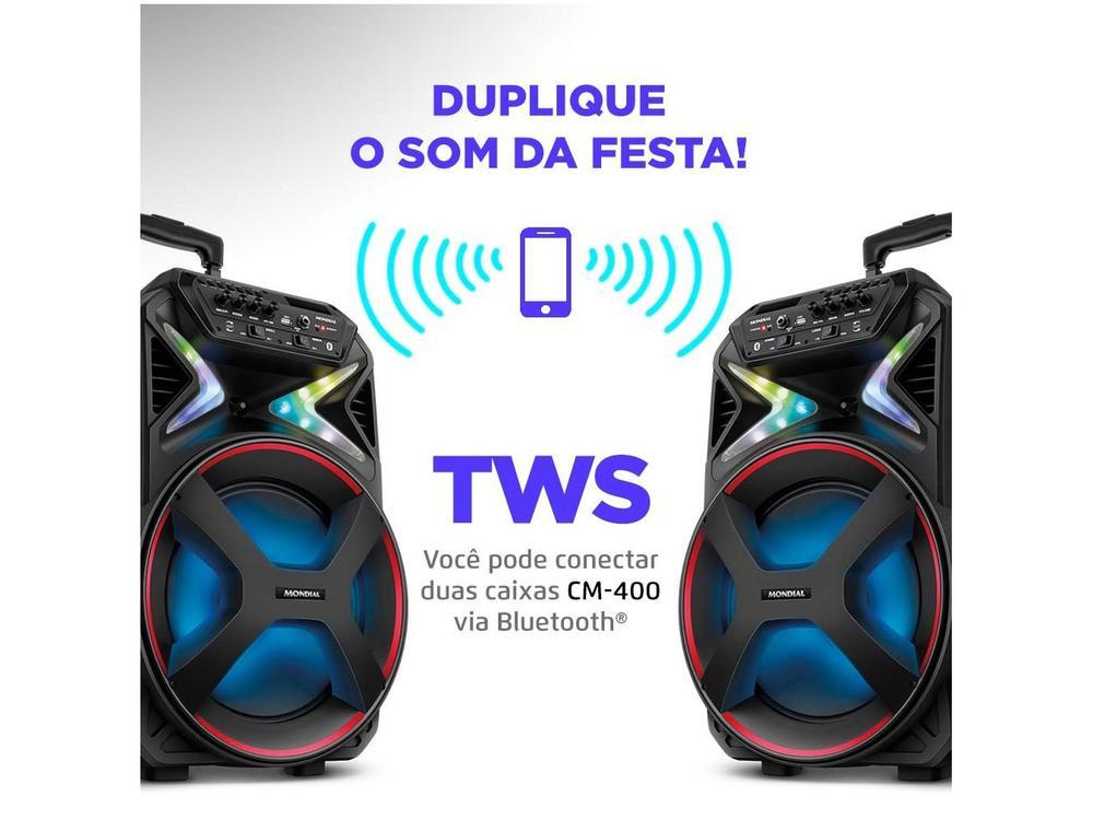 Caixa de Som Mondial CM-400 Bluetooth Portátil Amplificada 400W USB - 18