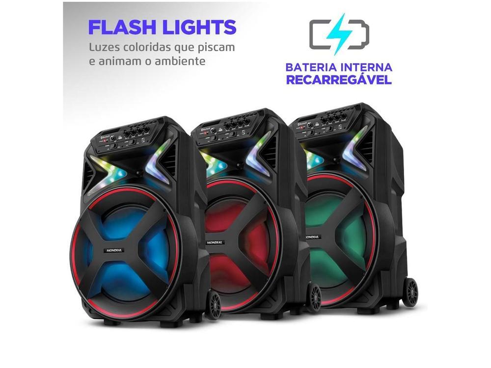 Caixa de Som Mondial CM-400 Bluetooth Portátil Amplificada 400W USB - 7