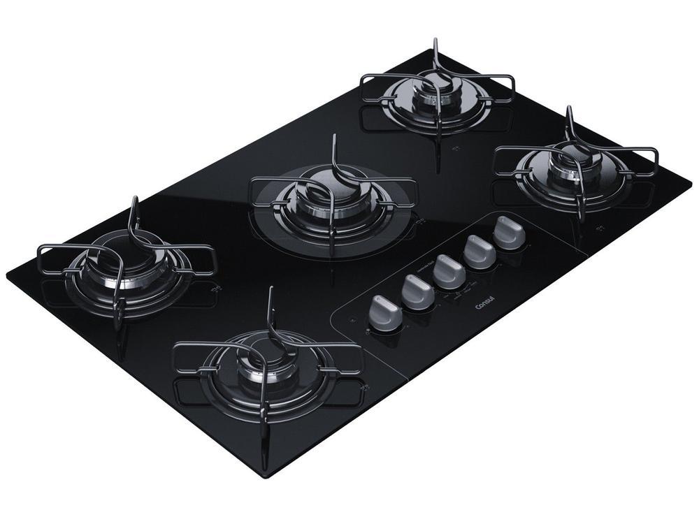 Cooktop 5 Bocas a Gás GLP Consul Vidro Temperado - 1
