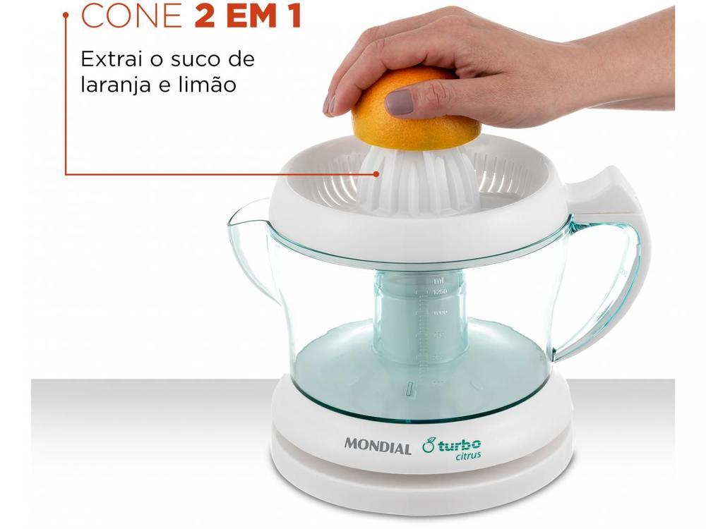 Espremedor de Frutas Mondial Turbo Citrus E-01 Elétrico 25W Branco - 13