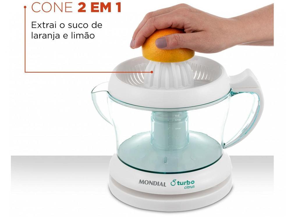 Espremedor de Frutas Mondial Turbo Citrus E-01 Elétrico 25W Branco - 22