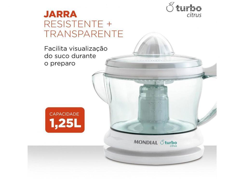 Espremedor de Frutas Mondial Turbo Citrus E-01 Elétrico 25W Branco - 3