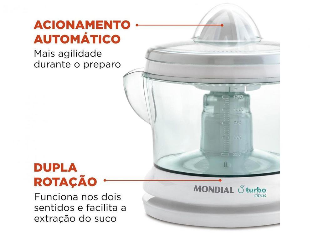 Espremedor de Frutas Mondial Turbo Citrus E-01 Elétrico 25W Branco - 4