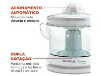 Espremedor de Frutas Mondial Turbo Citrus E-01 Elétrico 25W Branco - 21