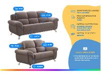 Conjunto de Sofás 2 e 3 Lugares Marselha Linoforte - 2