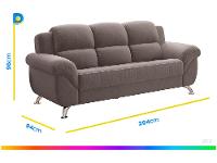 Conjunto de Sofás 2 e 3 Lugares Marselha Linoforte - 3