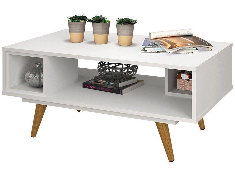 Mesa de Centro de Madeira Pés Palito Retrô 45 Olivar Móveis - 1