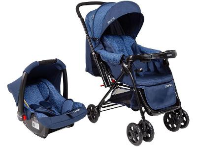 Carrinho de Bebê Alça Reversível com Bebê Conforto Cosco Kids Travel System Reverse 0 a 15kg