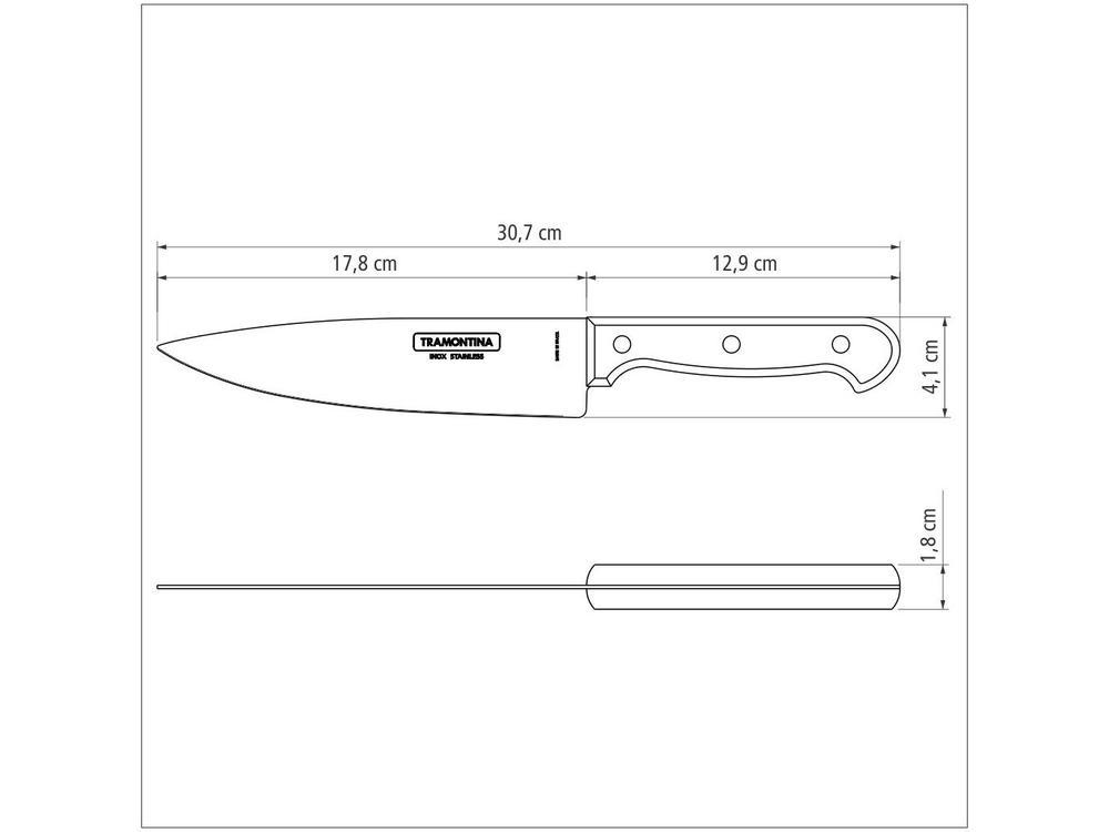 Faca Chef Inox 7” Tramontina Polywood - 5