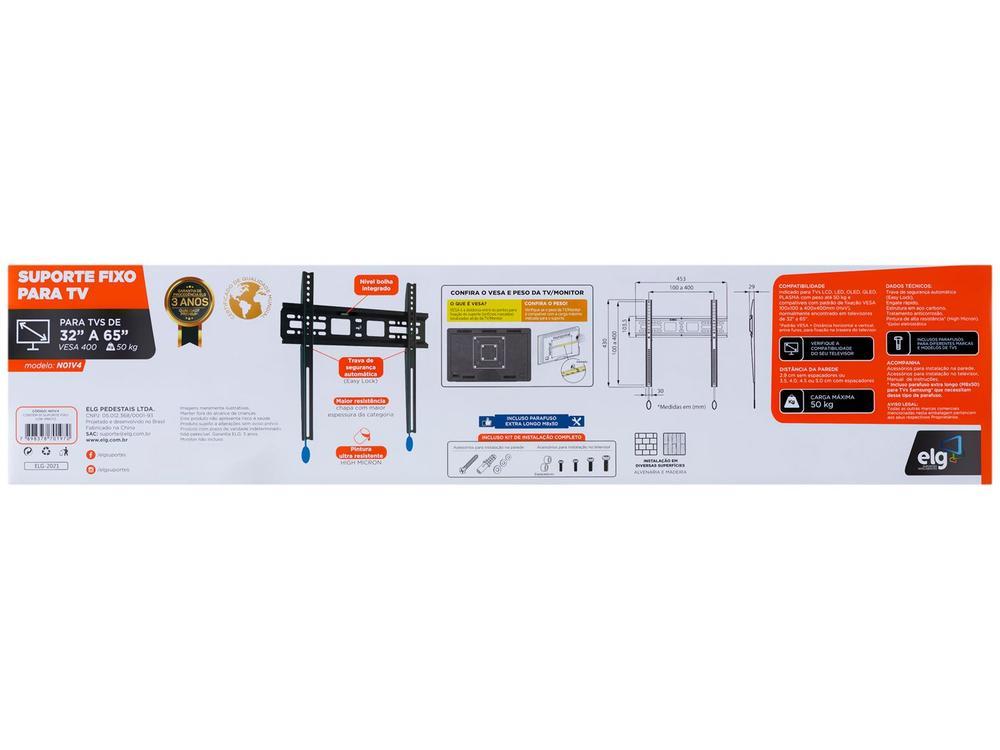 Suporte para TV Fixo 32” até 55” LCD/LED/3D/Plasma ELG New N01V4 - 8