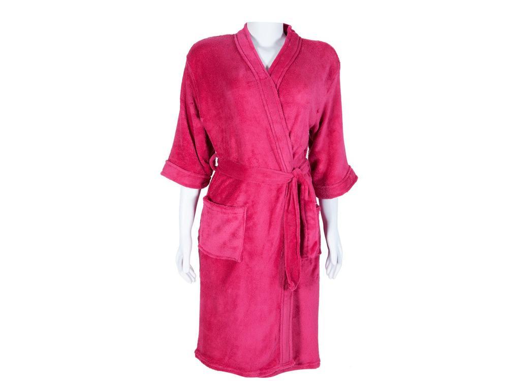 Roupão de Inverno Atlântica Sofisticata Premium de Microfibra Cereja - 1