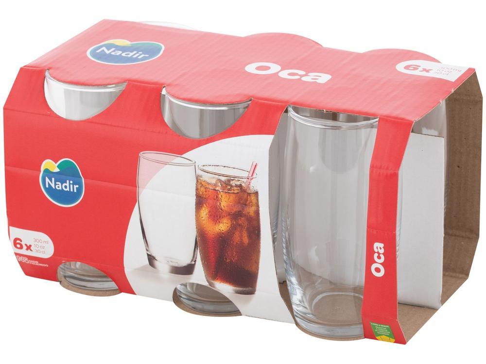 Jogo de Copos de Vidro 300ml 6 Peças Nadir - 6