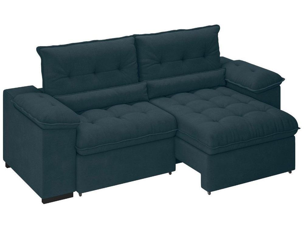 Sofá Retrátil Reclinável 3 Lugares Suede Veludo - 1