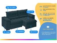 Sofá Retrátil Reclinável 3 Lugares Suede Veludo - 2