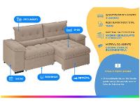 Sofá Retrátil Reclinável 3 Lugares Suede Veludo - 2