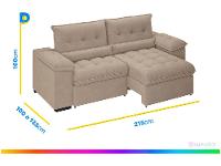 Sofá Retrátil Reclinável 3 Lugares Suede Veludo - 3