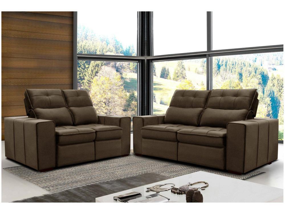 Conjunto de Sofás 2 e 3 Lugares Barsa Gralha Azul - 10