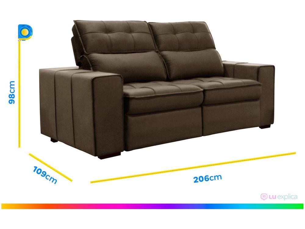 Conjunto de Sofás 2 e 3 Lugares Barsa Gralha Azul - 3