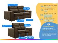 Conjunto de Sofás 2 e 3 Lugares Barsa Gralha Azul - 2